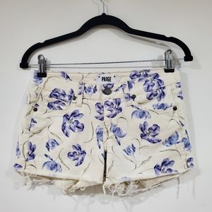 Paige Floral Raw Hem Shorts Women's Size 25